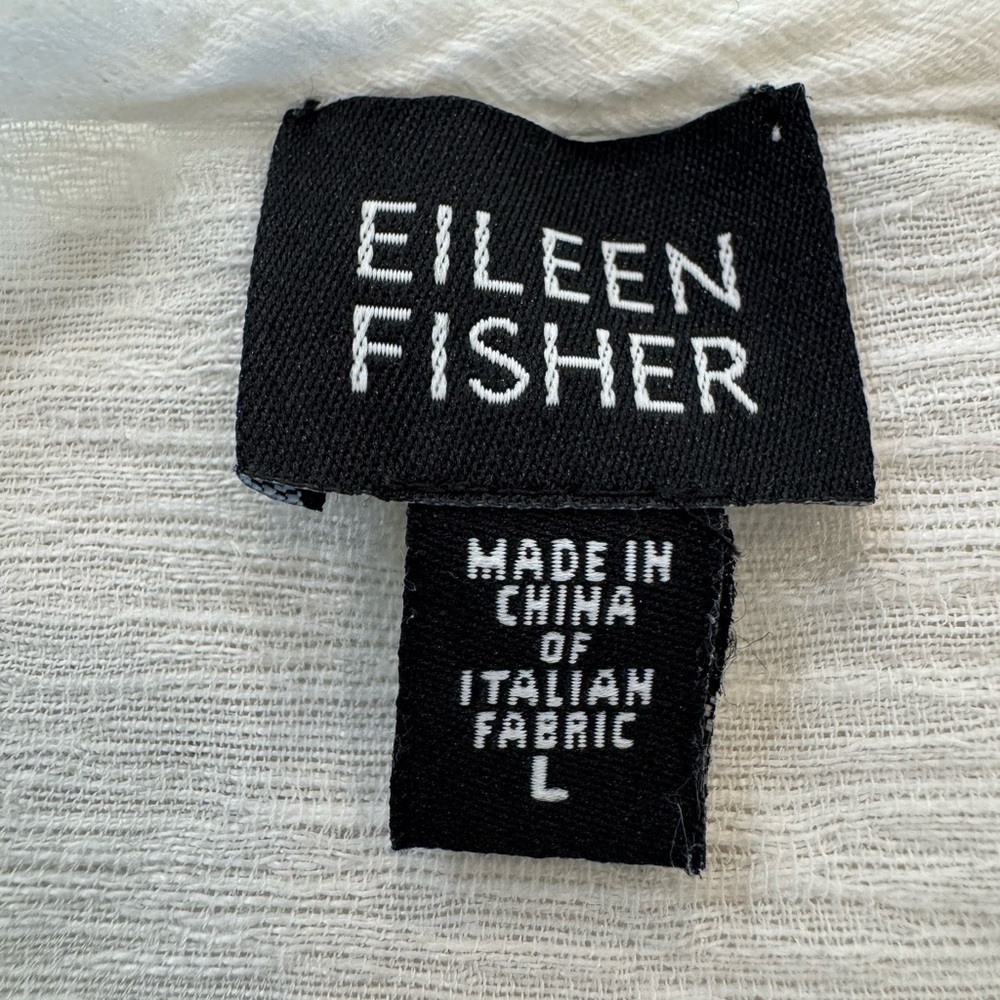Eileen Fisher White Linen Boxy Tank Top Shirt Women’s Size Large Italian Fabric - Picture 3 of 13